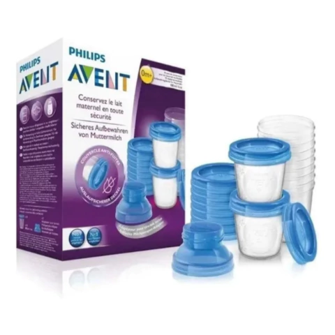 Vasos Avent para almacenamiento de Leche Materna X10 Un SCF618/10