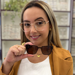 NT8083 - OCULOS CLIP-ON ÉRIKA DOURADO COM ANIMAL PRINT - comprar online