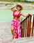 Saia Transpassada Vichy Rosa - comprar online