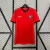 Camisa-Titular-Seleção-de-Portugal-2024-2025-Nike-Torcedor-Masculina-Vermelha-com gola V preta-Lançamento-Eurocopa 2024-