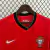 Camisa-Titular-Seleção-de-Portugal-2024-2025-Nike-Torcedor-Masculina-Vermelha-com gola V preta-Lançamento-Eurocopa 2024-