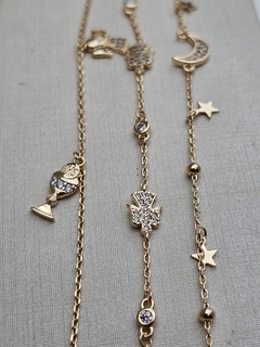 Pulseira anjinhos em prata banhada a ouro e zircônias - Joias Gabriela Aiex - CNPJ 11.548.271.0001-00