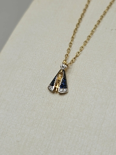 Pingente Nossa Senhora Aparecida em Ouro 18K e zircônias