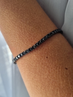 Pulseira riviera negra G - Joias Gabriela Aiex - CNPJ 11.548.271.0001-00