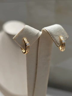 Argola em prata banhada ouro e moissanites - comprar online