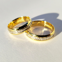 Alianças em Ouro amarelo e branco 18k