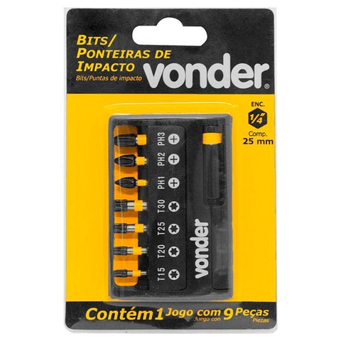 Jogo de Bits/ Ponteiras com Encaixe Sextavado d