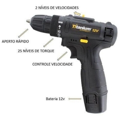 Parafusadeira/Furadeira Titanium Carbon 12v - Abr-abrasivos máquinas e ferramentas