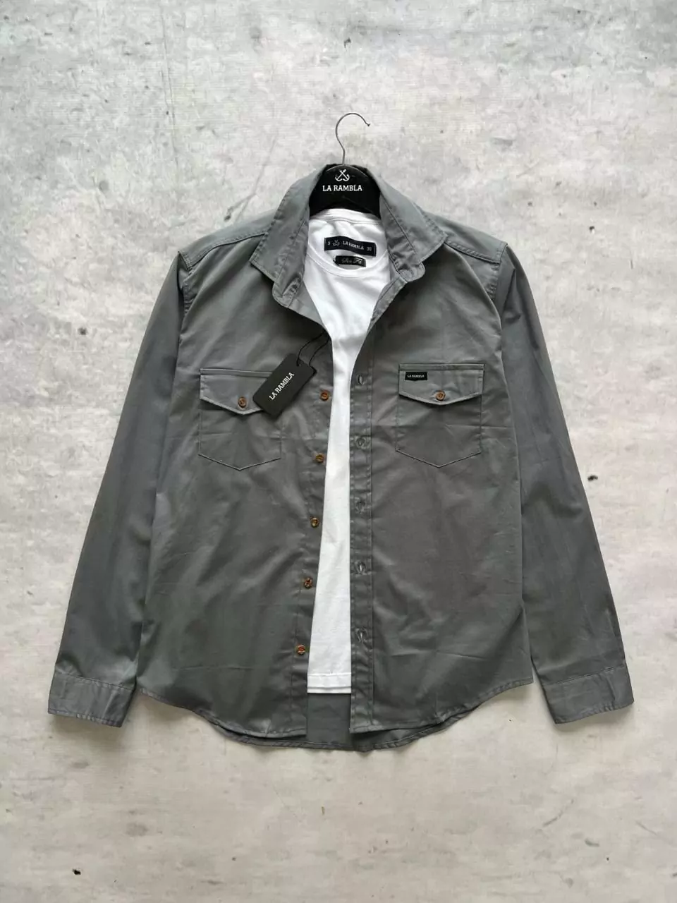 Camisa gabardina LR gris