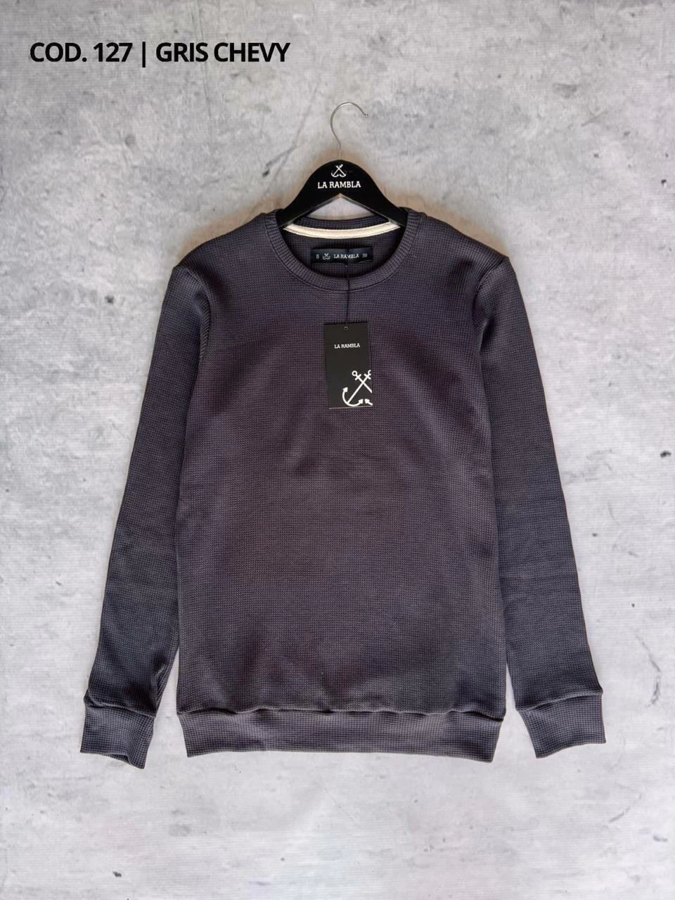 Buzo "WAFFLE" gris plomo