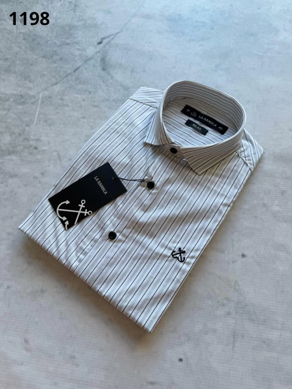 Camisa cuello italiano relax 1198