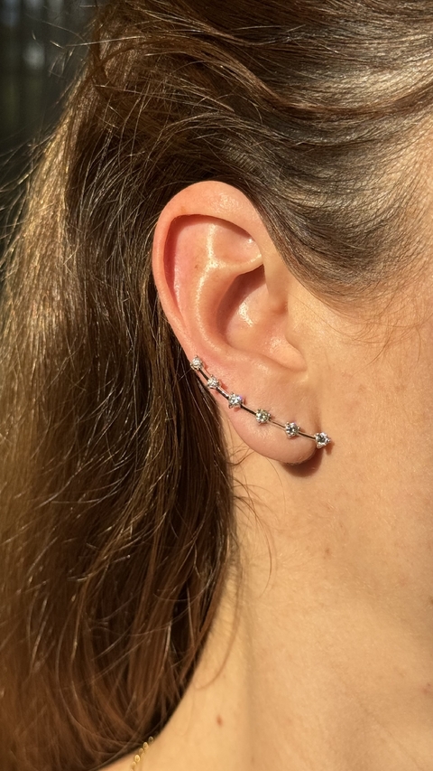 Brincos Earcuff de Diamantes