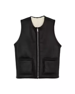 Chaleco Solitario Reversible Shearling Negro - comprar online