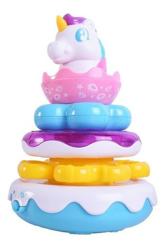 PIRÁMIDE DE ENCASTRE CON LUZ Y SONIDO DINOSAURIO - UNICORNIO NIKKO