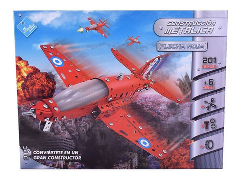 CONSTRUCCION METALICA AVION FLECHA ROJA 201 PIEZAS EL DUENDE AZUL