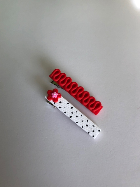 Duo Presilhas Florzinha Vermelha