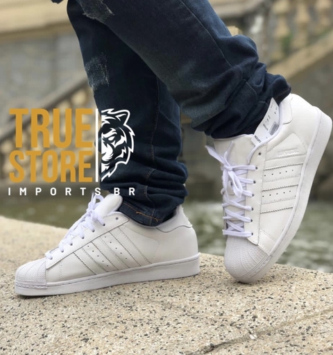 Tênis Adidas Super Star Todo Branco Unissex 