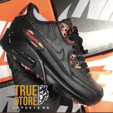 Tênis Nike Air Max 90 Feminino Preto e Florido 
