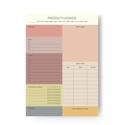 Bloco rotina e produtividade