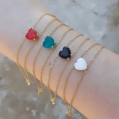pulseira coração cores