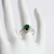 ANILLO PLATA ROSETA VERDE (R2912)