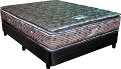 Colchón 2 y 1/2 plazas, resortes, doble pillow top 32 + Box sommier reforzado.