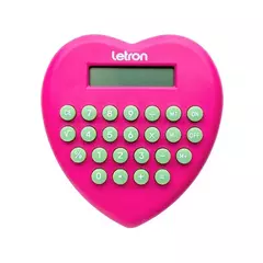 CALCULADORA 8 DÍGITOS CORAÇÃO ROSA PINK LETRON - comprar online