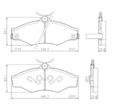 Pastilla Freno Delantera Toyota Hilux 1Ton 4X2 Std-Dlx 2.8 00/.. Varga A=61.1 B=145.7 C=15.9 en internet