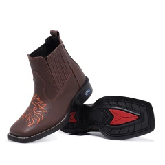 Bota Botina Feminina Cavalo Couro Legitimo - Django Boots - Botas Texanas Country em Couro, Adulta, Infantil, Masculina e Feminina