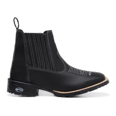 Botina Masculina Cano Curto Bordado Preta - comprar online