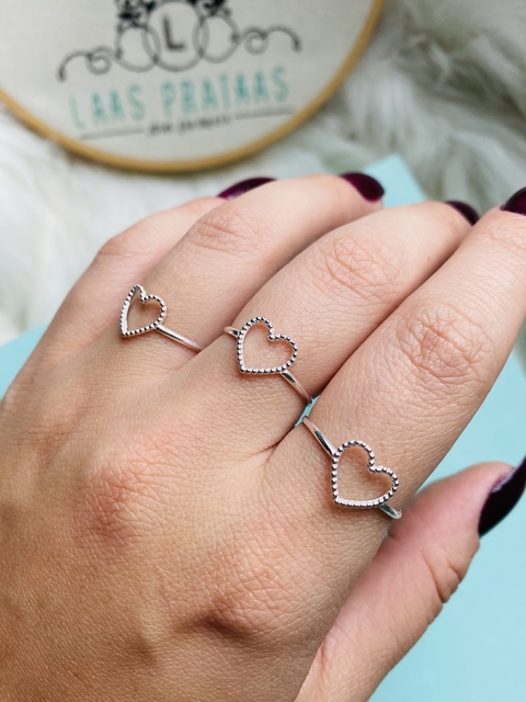 Anel Coraçao Pontilhado