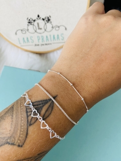 Pulseira Corações - laasprataas