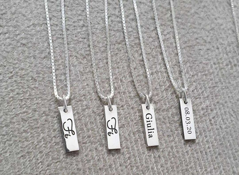 Corrente com placa personalizada - comprar online