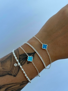 Pulseira Trevo Azul - laasprataas