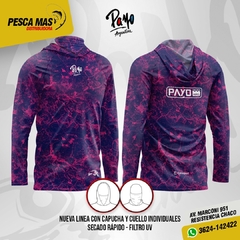 REMERA PAYO EVOLUTION VIOLETA CON CUELLO Y CAPUCHA