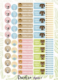 ETIQUETAS ESCOLARES KAWAII