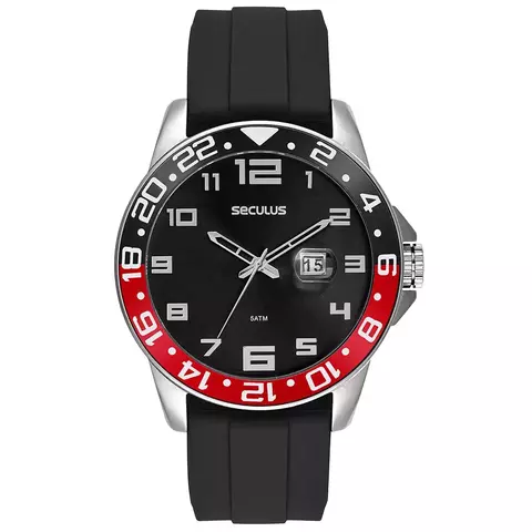 Relógio Masculino Com Calendário Silicone Prata 44222G0SVNU1