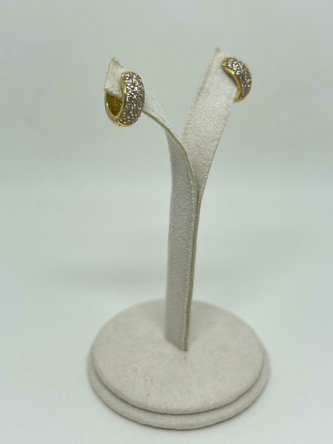 ARGOLA PRATA 950 CRAVEJADA 3 FILEIRAS ZIRCONIA 19364