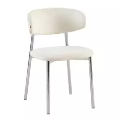 B33-S21A/OW-CA - SILLA OFF WHITE CHENILLE BASE CROMO - comprar online