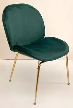 B33-S-28/VO - SILLA VERDE OSCURO BASE DORADA