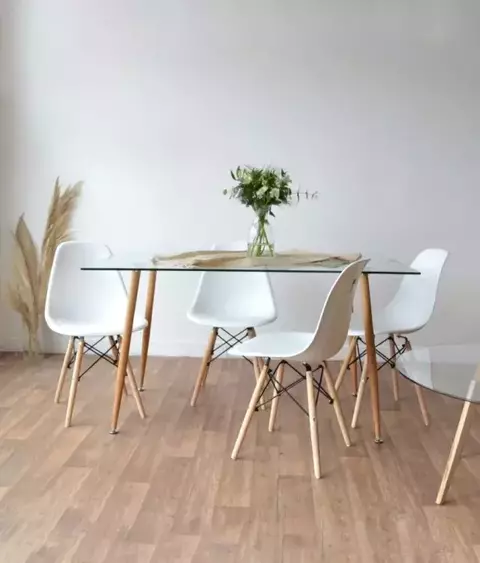 B33-PC-016/BW - SILLA BLANCA PATAS MADERA - comprar online