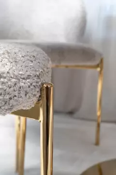 B33-DC8918TAD - SILLA TAPIZADA BOUCLE BASE DORADA - comprar online