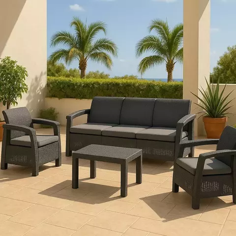B07-SOFA-EXT-1 XL DARK GREY SET EXTERIOR