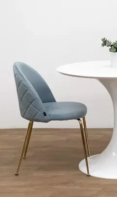 B33-DC608AA - SILLA AZUL AERO PANA BASE DORADA