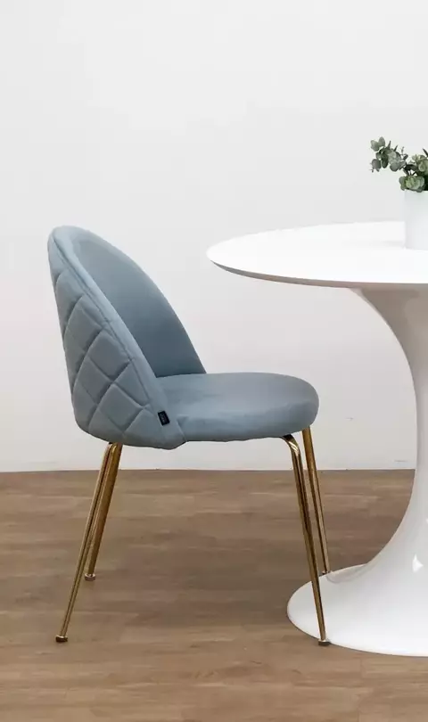 B33-DC608AA - SILLA AZUL AERO PANA BASE DORADA