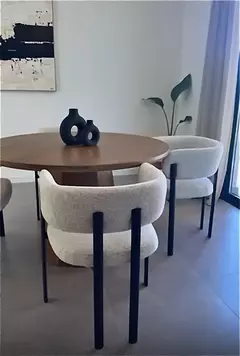 B33-DX2675G - SILLA DISEÑO TAPIZADA CHENILLE BASE NEGRA - comprar online