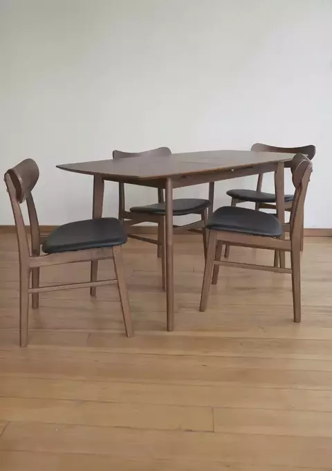 A98-MIT-3135/150 MESA COMEDOR EXTENSIBLE DE MADERA OSCURA