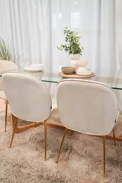 B33-S-28/BE - SILLA BEIGE BASE DORADA - comprar online
