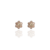 B473 - Brinco flor strass ligth peach banho cor prateado