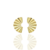 B772 - Brinco leque banho cor dourado - comprar online